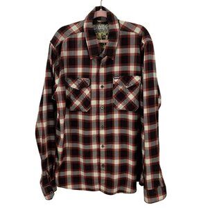 Dixxon Brown/Red Plaid Long Sleeve Flannel Shirt Mens 2XT D-Tech Proprietary